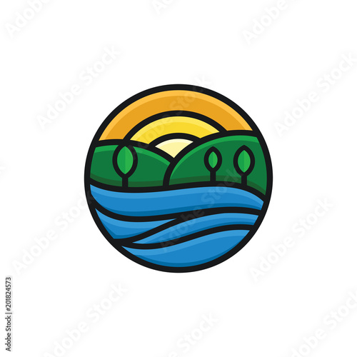 Lanscape nature logo concept - Vector Illustration Template
