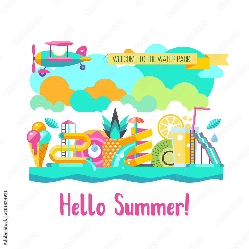 Hello summer. Vector illustration. Hello summer. Vector illustration.