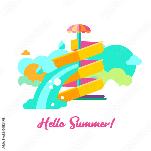 Hello summer. Vector illustration.