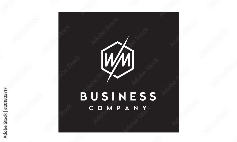 Monogram Initial Letter MW WM Hexagon logo design inspiration Monogram Initial Letter MW WM Hexagon logo design inspiration