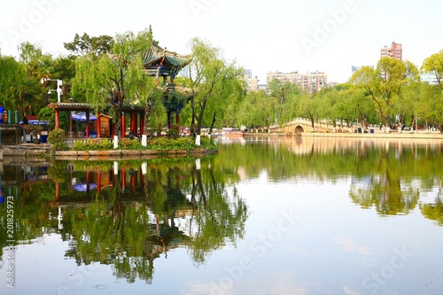  Green Lake Park in Kunming, Yunnan Province, China 
