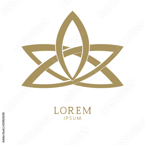 Vector logo design template and logo in gold color on a white