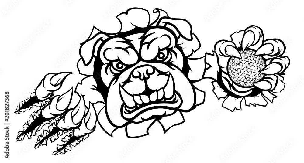 Obraz premium Bulldog Golf Sports Mascot