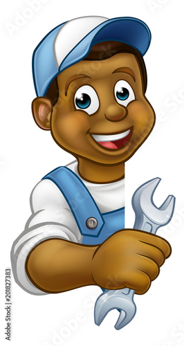 Plumber Mechanic Cartoon Character