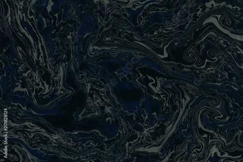 Suminagashi marble texture hand painted with black ink. Digital paper 603 performed in traditional japanese suminagashi floating ink technique. Resplendent liquid abstract background.