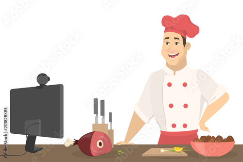 Isolated food blogger.