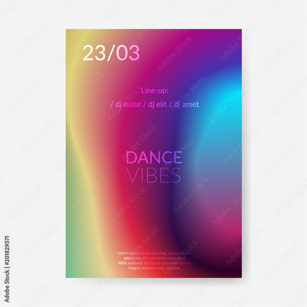 Modern party disco poster design - colorful mild vibes