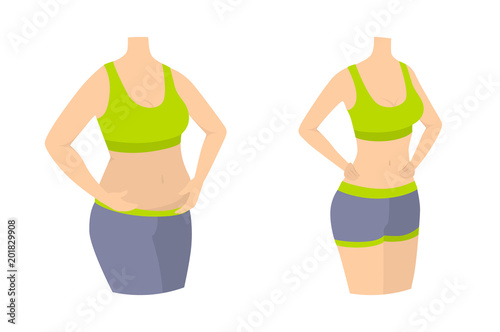 Woman slimming body.