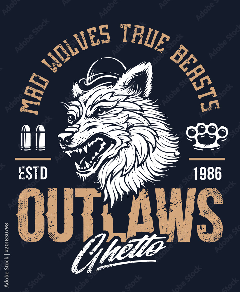 Fototapeta premium Old School Wolf