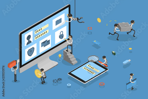 Thief stealing data.