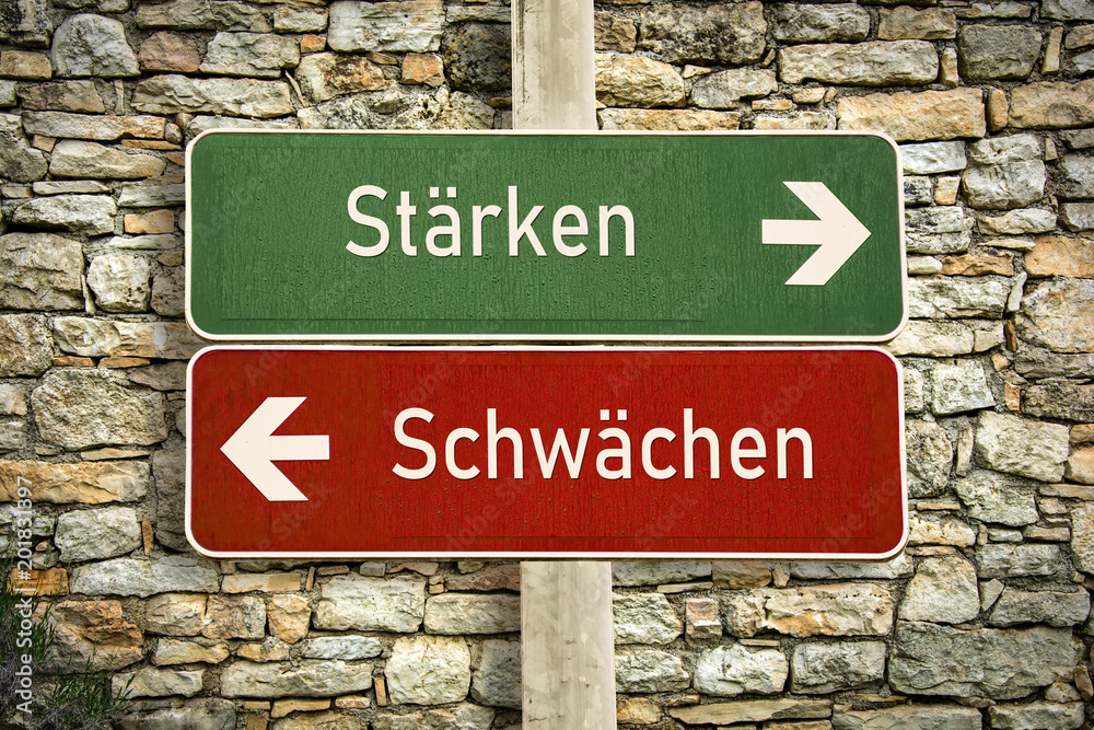 Fototapeta premium Schild 316 - Stärken