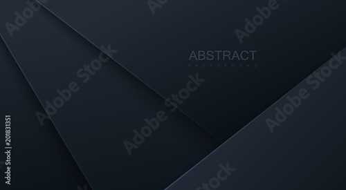 Abstract 3d background with black paper layers.