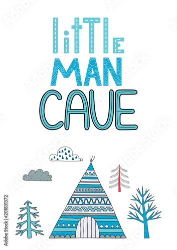 Little man cave poster for a nursery.