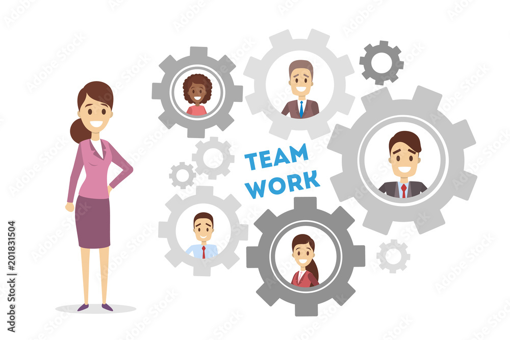 Team work gears. Team work gears.