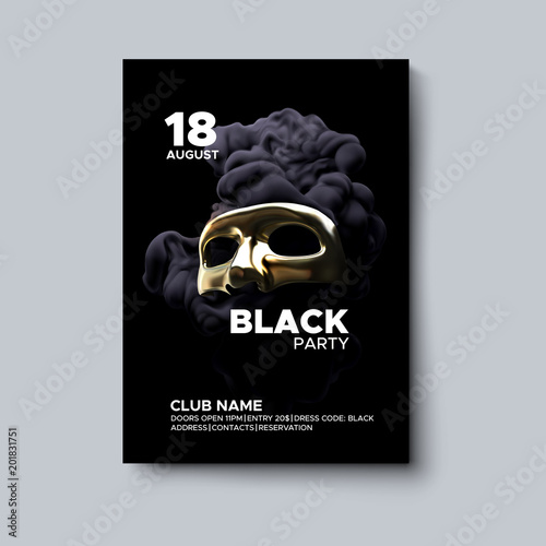 Black party poster design.