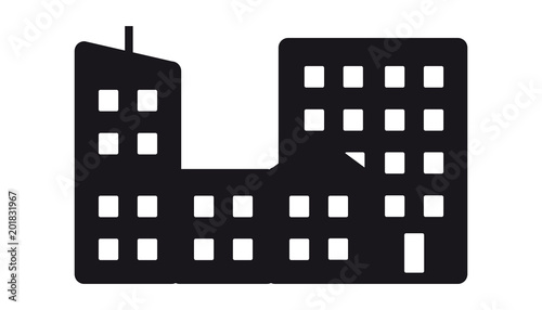 City Buildings Flat Icon - Vector Illustration - Isolated On White Background