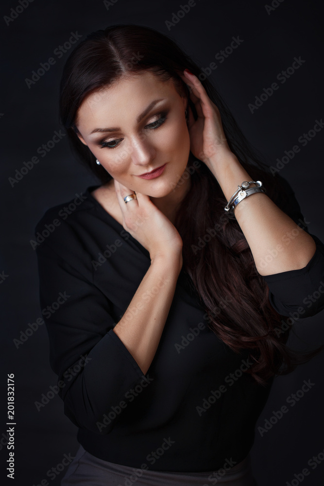 woman portrait in darkness