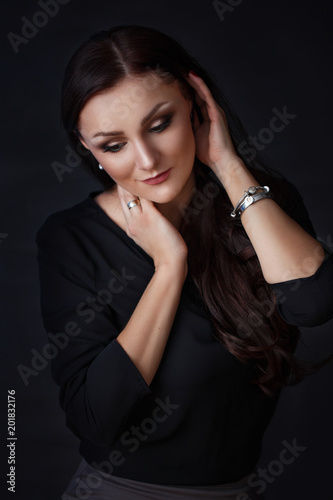 woman portrait in darkness