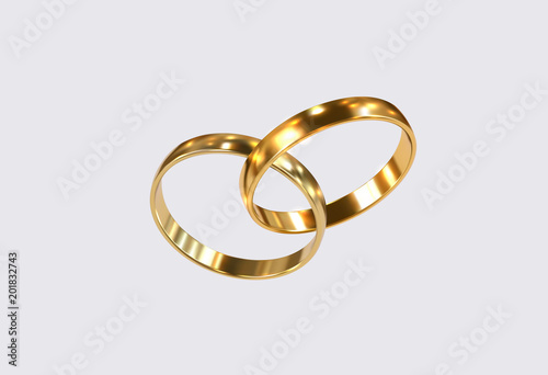 Wallpaper Mural Golden wedding rings. Torontodigital.ca
