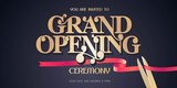 Red ribbon and scissors design element for invitation card to grand opening ceremony