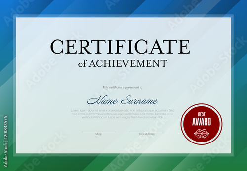 Modern certificate template