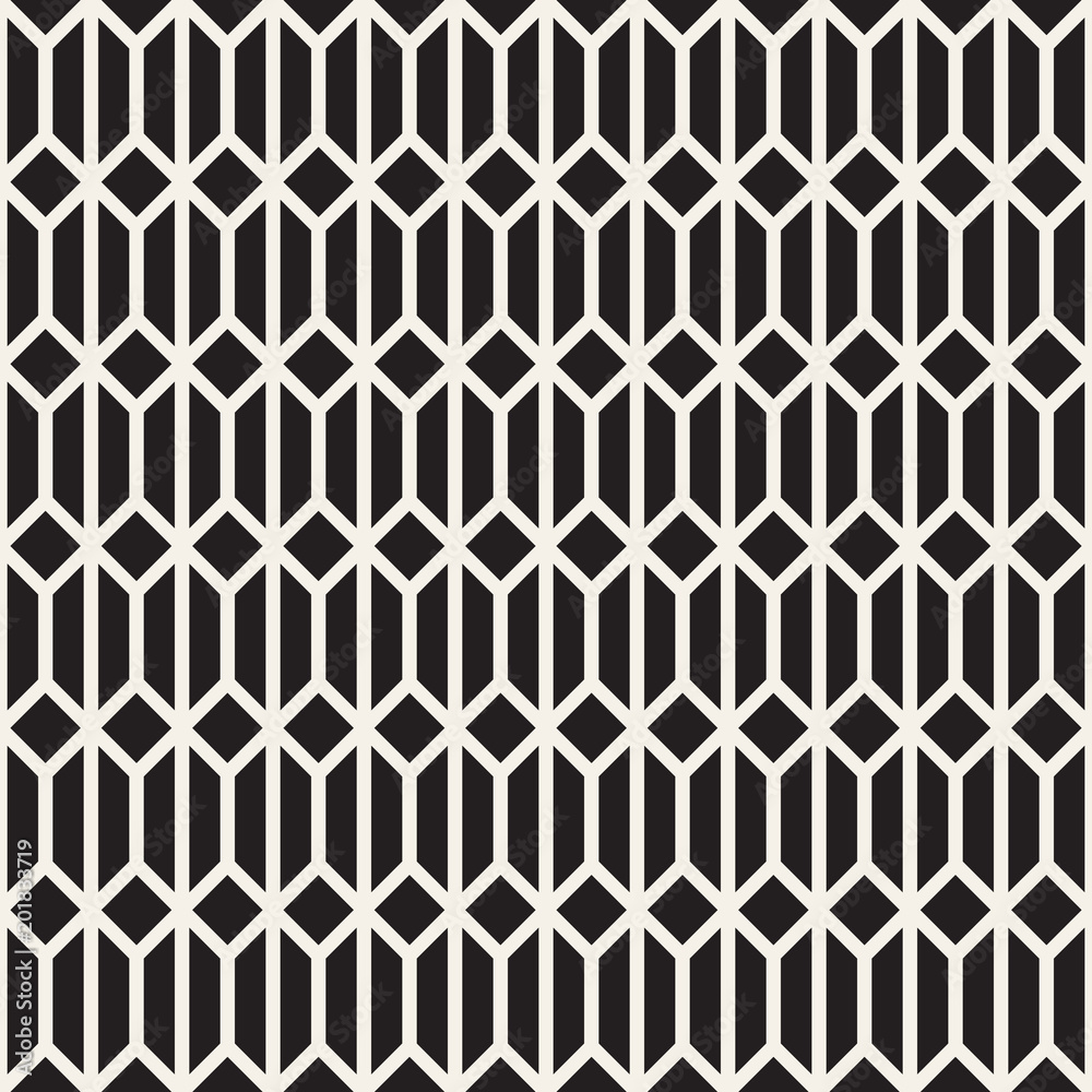 Vector seamless geometric pattern. Simple abstract lines lattice. Repeating elements stylish background