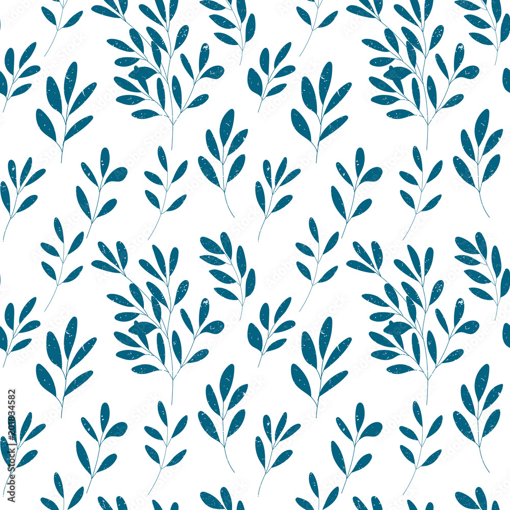 Vector botanical seamless pattern with textured hand drawn twigs. Vector botanical seamless pattern with textured hand drawn twigs.