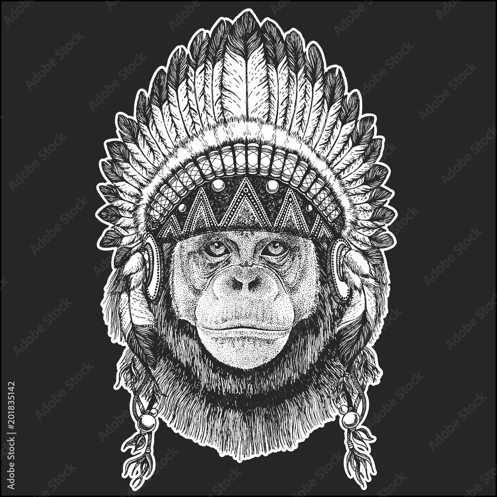 Chimpanzee Monkey Cool animal wearing 