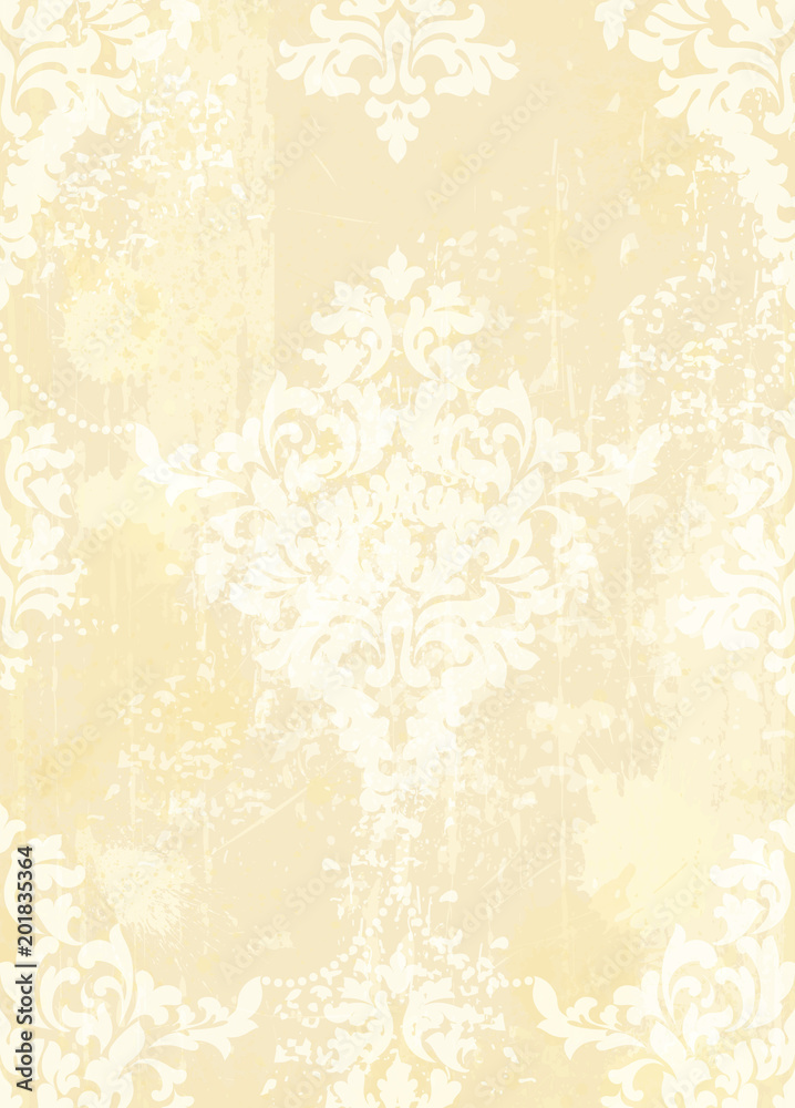 Rococo pattern background Vector. Ornamented texture luxury design. Vintage Royal textile decors