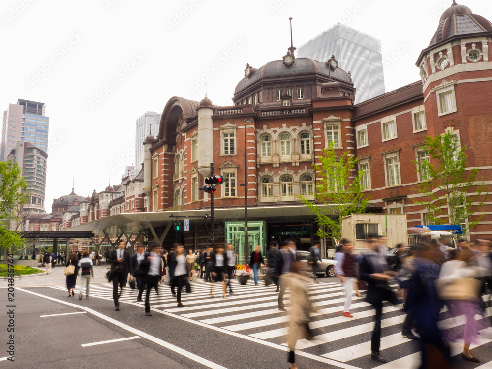 Obraz premium Morning rush in Tokyo Japan