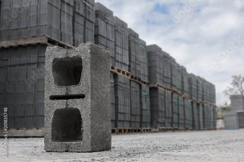 Concrete blocks before loading