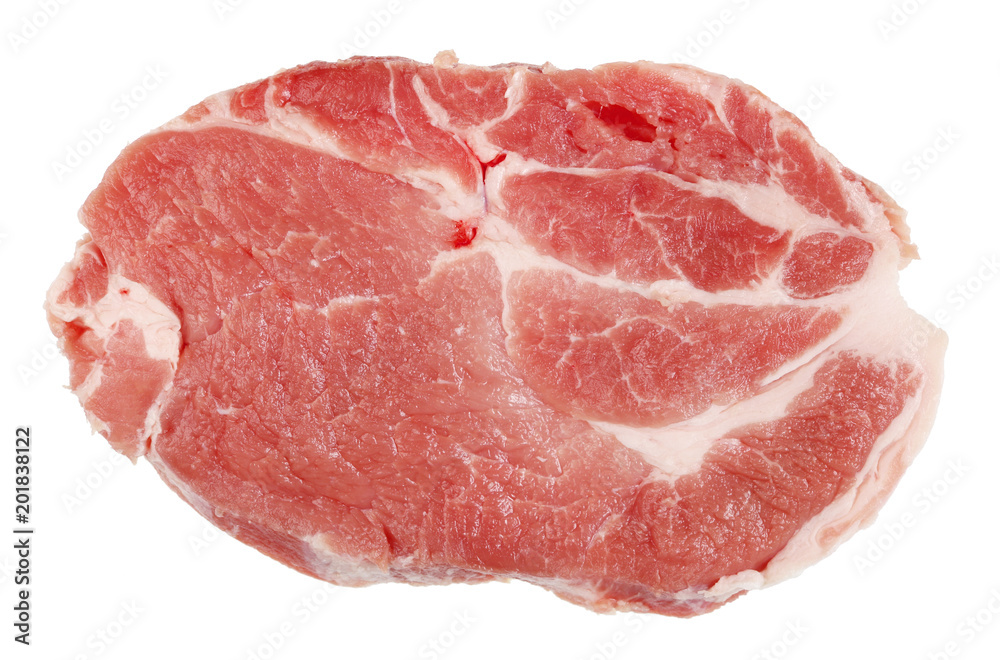 Pork fresh raw steak perfect shape and quality.