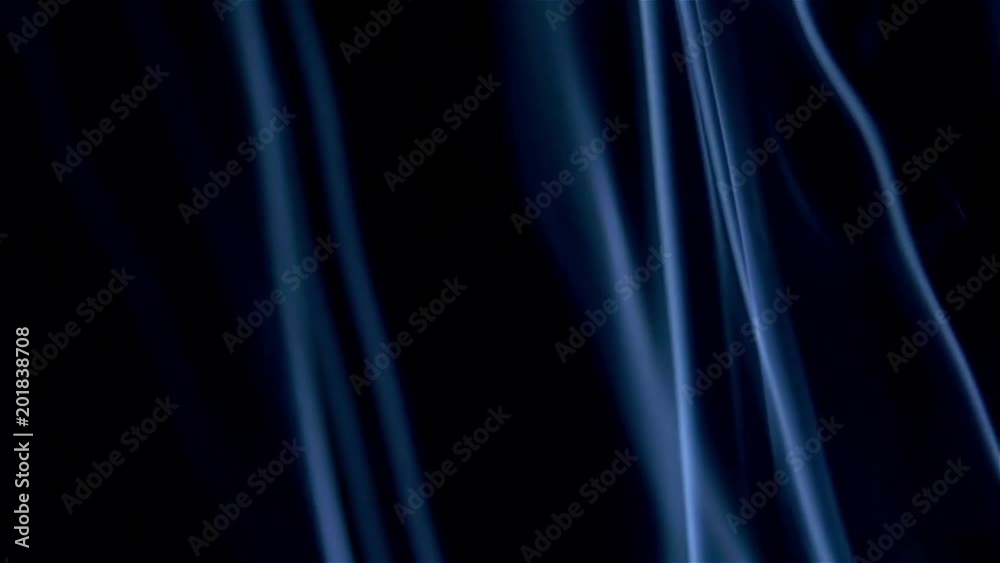 Blue Smoke Abstract slow motion on black background.