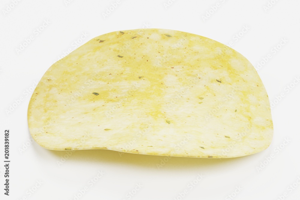 Realistic 3D Render of Potato Chip