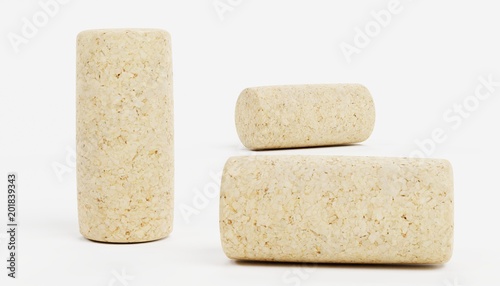 Slika na platnu Realistic 3D Render of Wine Corks