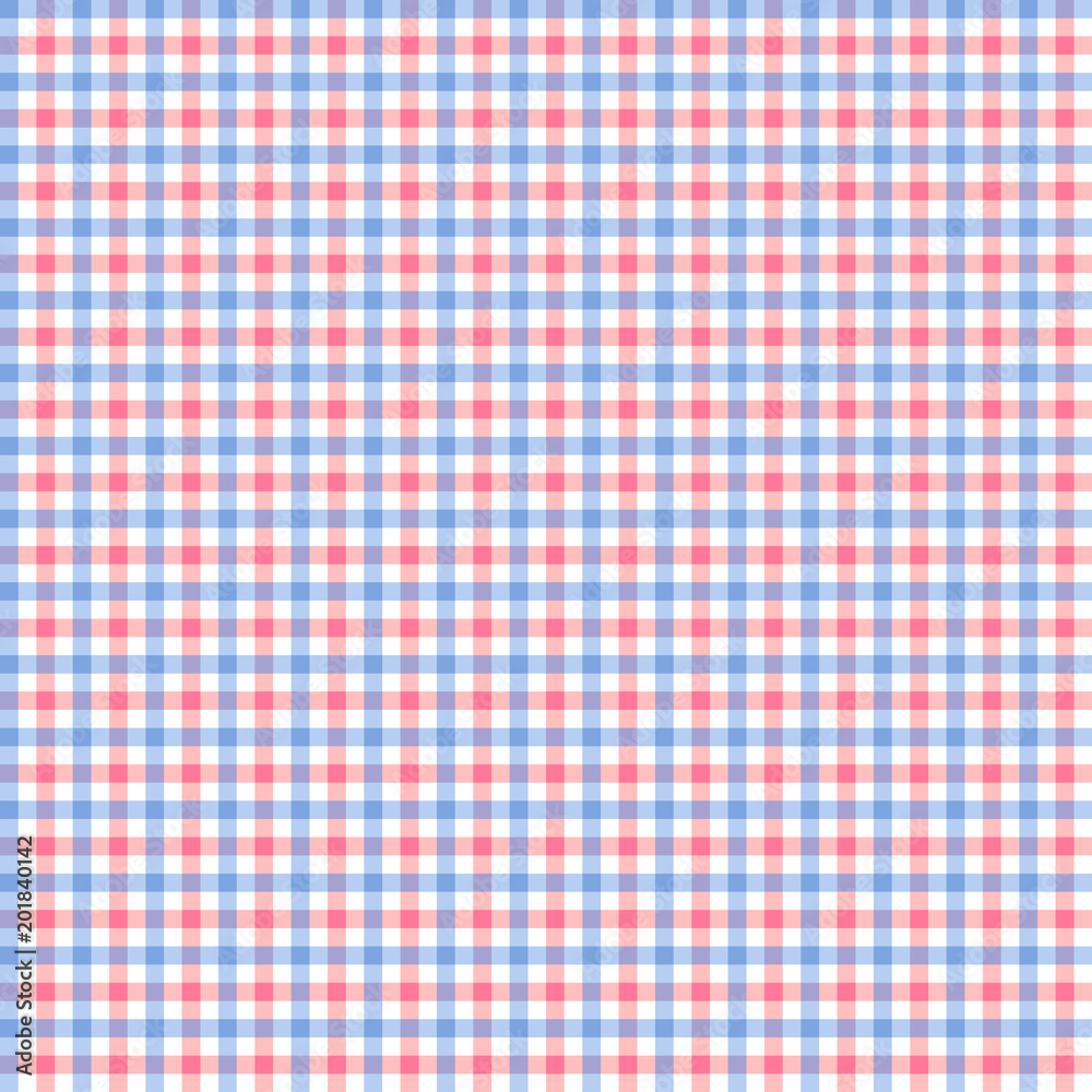Blue and pink tartan plaid fabric seamless pattern, vector Blue and pink tartan plaid fabric seamless pattern, vector