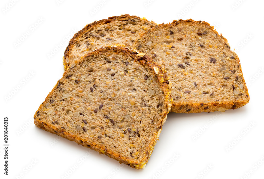 Whole wheat bread isolated on white background. Whole wheat bread isolated on white background.