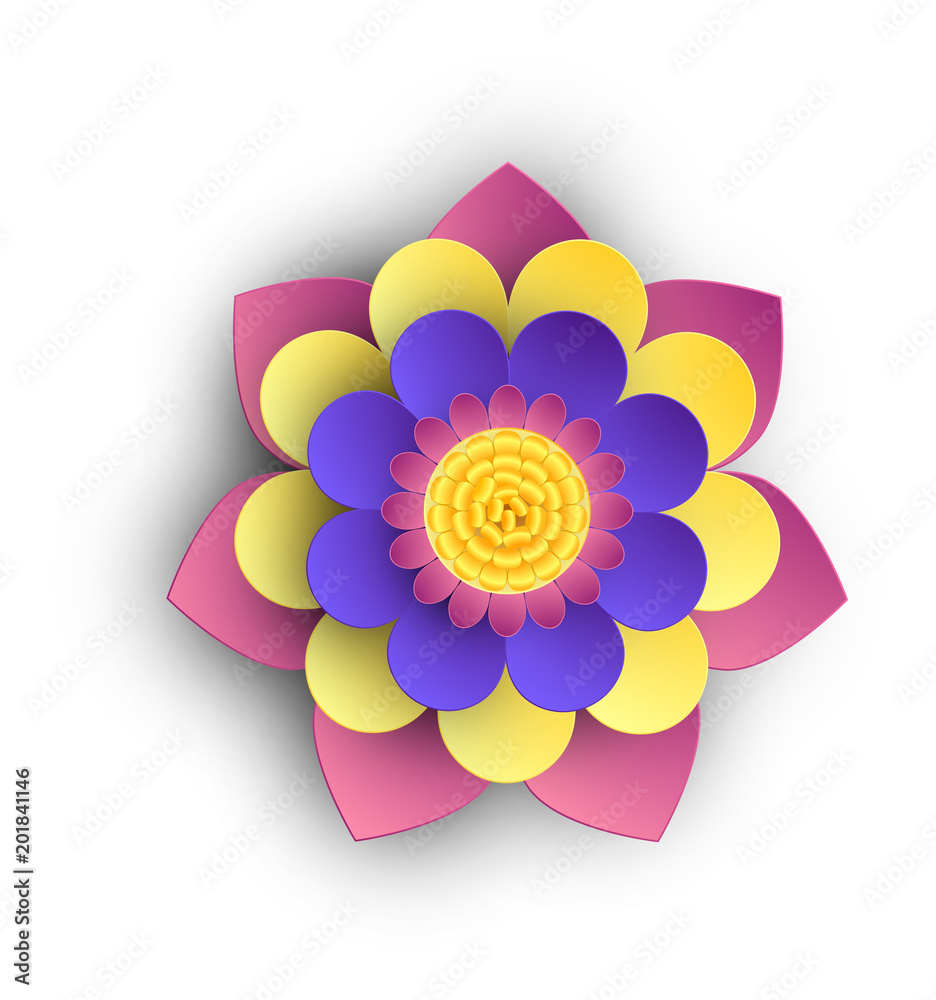 Bright 3d flower isolated on white. Bright 3d flower isolated on white.