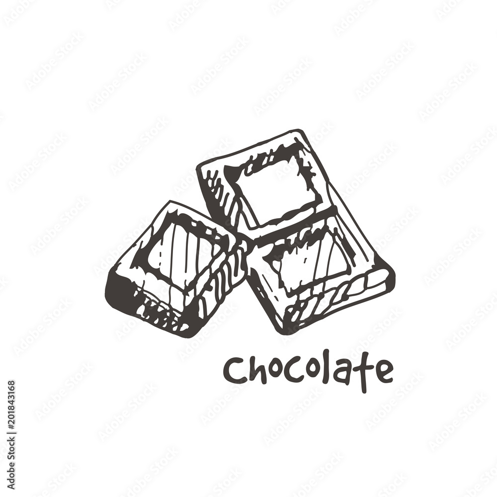 Hand drawn chocolate. Sketch, vector illustration. Hand drawn chocolate. Sketch, vector illustration.