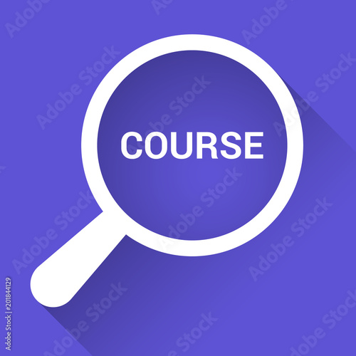 Education Concept: Magnifying Optical Glass With Words Course