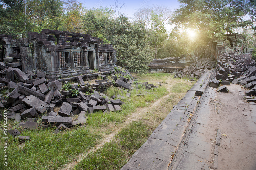 Beng Mealea temple  ruin in the Koh Ker complex, Siem Reap, Cambodia..