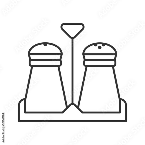 Salt and pepper shakers linear icon