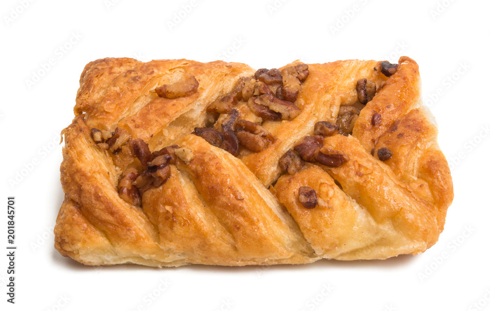 puff pastry with nuts isolated