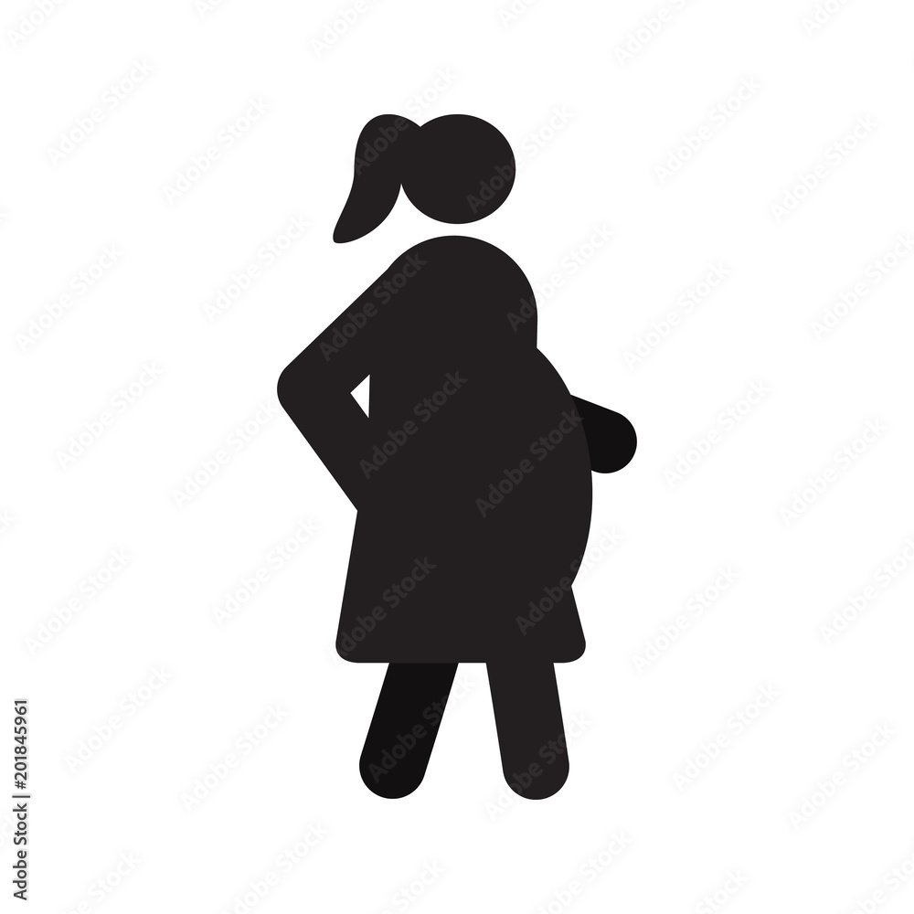 Pregnant woman in side view silhouette