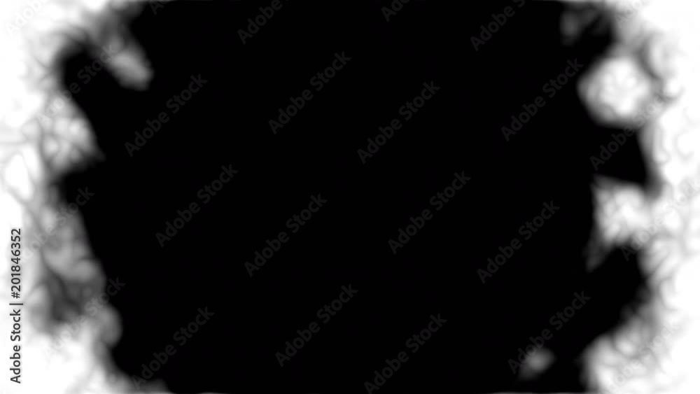 Mask element with black ink splatter, horror animation