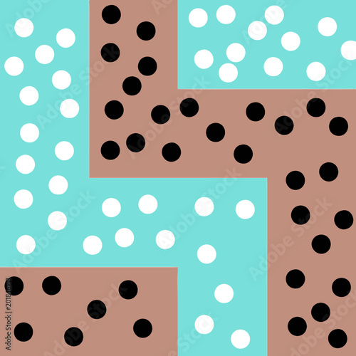 Abstract decorative background with confetti and step 