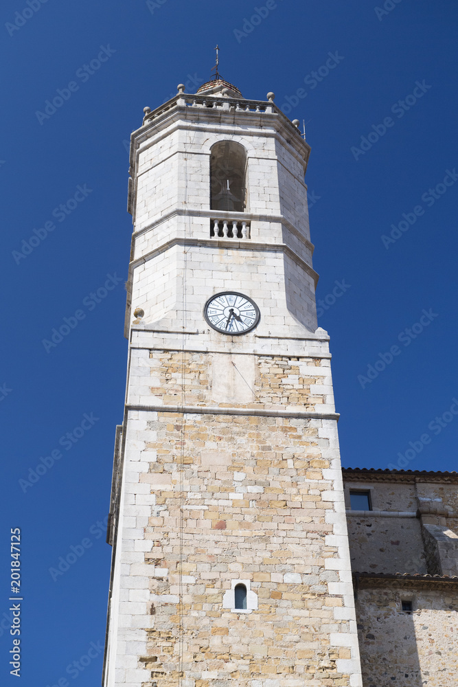 Church tower in Spanish Llagostera