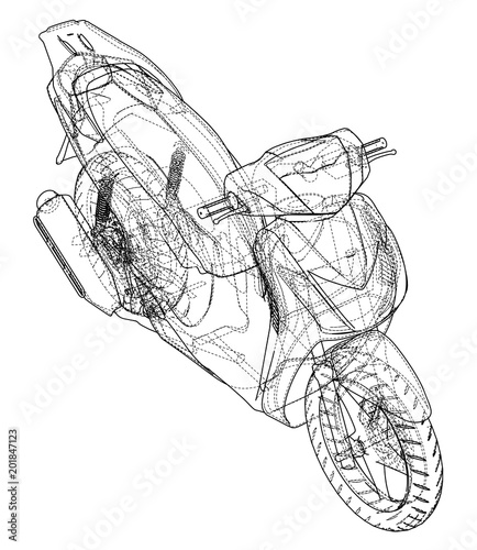 Scooter outline concept. Vector