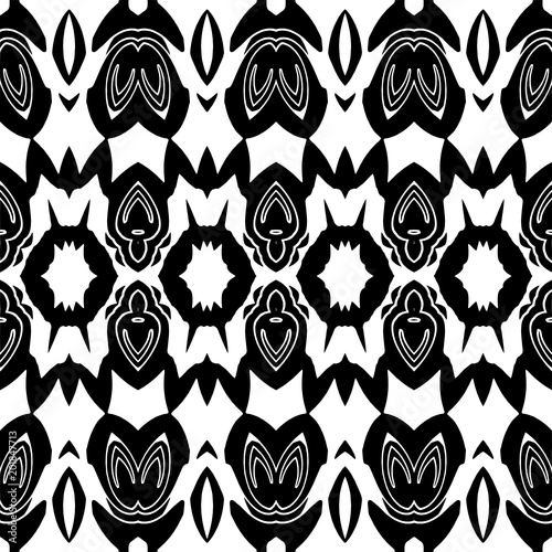 Seamless decorative frieze in a vlack  -white colors