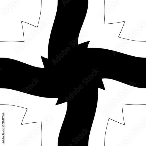 Silhouette of a cross with illusion of movement